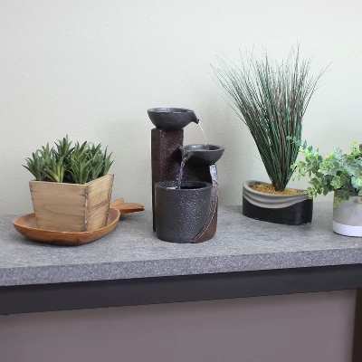 Sunnydaze Decor Sunnydaze Indoor Home Decorative Resin 3-Tier Descending Bowls Tabletop Water Fountain - 9" - Dark Brown 7 Sunnydaze Decor Sunnydaze Indoor Home Decorative Resin 3-Tier Descending Bowls Tabletop Water Fountain - 9" - Dark Brown - Image 7
