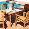 Sunnydaze Decor Sunnydaze Outdoor Solid Teak Wood With Stained Finish Rectangular Patio Dining Table - 48" - Light Brown
