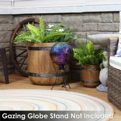 Sunnydaze Decor Sunnydaze Rippled Texture Indoor/Outdoor Gazing Globe Glass Garden Ball - 10" Diameter -Sunnydaze Decor GUEST b19f2291 0b49 49d0 b763 39bb95f41bed