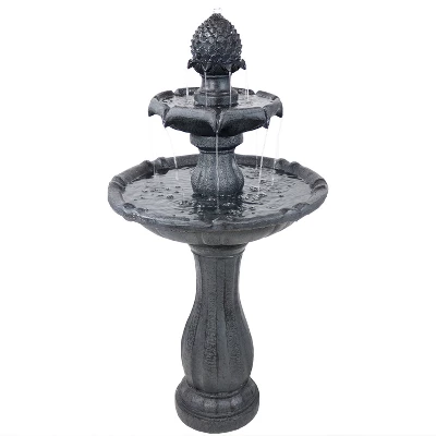 Sunnydaze Decor Sunnydaze 46" H Outdoor 2-Tier Pineapple Solar Water Fountain With Battery Backup 9 Sunnydaze Decor Sunnydaze 46" H Outdoor 2-Tier Pineapple Solar Water Fountain With Battery Backup - Image 9