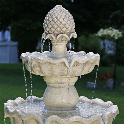 Sunnydaze Decor Sunnydaze 51"H Electric Polyresin And Fiberglass 3-Tier Pineapple Top Outdoor Water Fountain 6 Sunnydaze Decor Sunnydaze 51"H Electric Polyresin And Fiberglass 3-Tier Pineapple Top Outdoor Water Fountain - Image 6