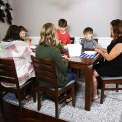 Sunnydaze Decor Sunnydaze Indoor 7-Piece Solid Rubberwood Dining Table And Chairs Set - Dark Walnut With Gray Cushions -Sunnydaze Decor GUEST b37a1b9c c3a9 41c6 b7c4 a6c4391179fe