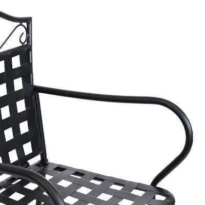 Sunnydaze Decor Sunnydaze Outdoor Scrolling Wrought Iron Bar Chair And Table Set - Black 4 Sunnydaze Decor Sunnydaze Outdoor Scrolling Wrought Iron Bar Chair And Table Set - Black - Image 4