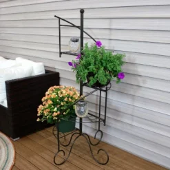 Sunnydaze Decor Sunnydaze Indoor/Outdoor Iron Metal 4-Tiered Potted Flower Plant Stand With Spiral Staircase Design - 56" - Black - 2pk 12 Sunnydaze Decor Sunnydaze Indoor/Outdoor Iron Metal 4-Tiered Potted Flower Plant Stand With Spiral Staircase Design - 56" - Black - 2pk -Sunnydaze Decor GUEST b55cd850 47af 4330 b33b 4f938a2f53a4