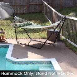 Sunnydaze Decor Sunnydaze Two-Person Quilted Fabric Hammock With Spreader Bars - 450 Lb Weight Capacity -Sunnydaze Decor GUEST b5646a21 c342 4518 8e66 31e27d35a6c3