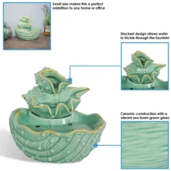 Sunnydaze Decor Sunnydaze Indoor Home Decorative Stacked Tiered Seashells Tabletop Water Fountain Feature - 7" - Green 13 Sunnydaze Decor Sunnydaze Indoor Home Decorative Stacked Tiered Seashells Tabletop Water Fountain Feature - 7" - Green -Sunnydaze Decor GUEST b6795af7 d616 4bea b53c c15d41e7dd4a