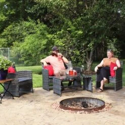 Sunnydaze Decor Sunnydaze Outdoor Ardfield Patio Conversation Furniture Set With Loveseat, Chairs, And Table - 4pc -Sunnydaze Decor GUEST b70b22e3 a68b 48af 93a0 9c725afc6106