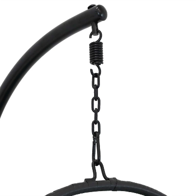 Sunnydaze Decor Sunnydaze Outdoor Resin Wicker Patio Delaney Hanging Basket Egg Chair With Cushions, Headrest, And Steel Stand Set - Gray - 3pc 3 Sunnydaze Decor Sunnydaze Outdoor Resin Wicker Patio Delaney Hanging Basket Egg Chair With Cushions, Headrest, And Steel Stand Set - Gray - 3pc - Image 3