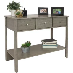 Sunnydaze Decor Sunnydaze MDF Indoor Entryway Console Table With 3 Drawers - 30" H - Thunder Gray -Sunnydaze Decor GUEST b9cf96fd 6bda 4571 b8c1 875906618f32