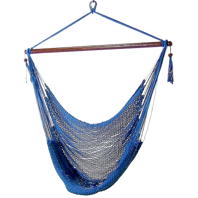 Sunnydaze Decor Sunnydaze Caribbean Style Extra Large Hanging Rope Hammock Chair Swing For Backyard And Patio 9 Sunnydaze Decor Sunnydaze Caribbean Style Extra Large Hanging Rope Hammock Chair Swing For Backyard And Patio - Image 9