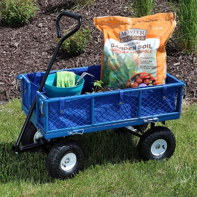 Sunnydaze Decor Sunnydaze Outdoor Lawn And Garden Heavy-Duty Steel Utility Cart With Removable Sides And Weather-Resistant Polyester Liner 2 Sunnydaze Decor Sunnydaze Outdoor Lawn And Garden Heavy-Duty Steel Utility Cart With Removable Sides And Weather-Resistant Polyester Liner - Image 2