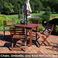 Sunnydaze Decor Sunnydaze Outdoor Meranti Wood With Teak Oil Finish Rustic Square Backyard Patio Dining Table - 31" - Brown -Sunnydaze Decor GUEST be813ea2 549b 4e1e 9bcf daad549a89ed