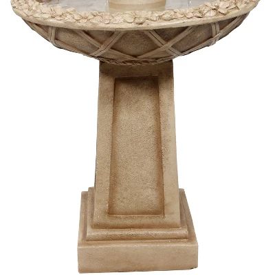 Sunnydaze Decor Sunnydaze 28"H Electric Polyresin 2-Tier Beveled Flower Outdoor Bird Bath Water Fountain 4 Sunnydaze Decor Sunnydaze 28"H Electric Polyresin 2-Tier Beveled Flower Outdoor Bird Bath Water Fountain - Image 4