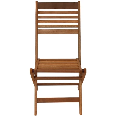 Sunnydaze Decor Sunnydaze Outdoor Meranti Wood With Teak Oil Finish Wooden Folding Patio Bistro Chairs Set - Brown - 2pk 9 Sunnydaze Decor Sunnydaze Outdoor Meranti Wood With Teak Oil Finish Wooden Folding Patio Bistro Chairs Set - Brown - 2pk - Image 9