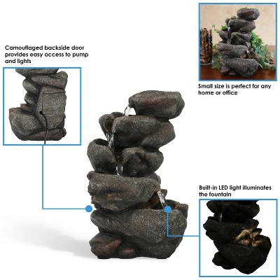 Sunnydaze Decor Sunnydaze Indoor Office Entryway Tabletop Serene Rocky Falls Water Fountain Feature With LED Light - 10" 8 Sunnydaze Decor Sunnydaze Indoor Office Entryway Tabletop Serene Rocky Falls Water Fountain Feature With LED Light - 10" - Image 8