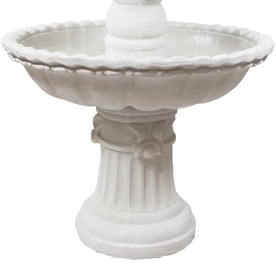 Sunnydaze Decor Sunnydaze 52"H Electric Fiberglass 4-Tier Fruit Top Outdoor Water Fountain, White Finish 3 Sunnydaze Decor Sunnydaze 52"H Electric Fiberglass 4-Tier Fruit Top Outdoor Water Fountain, White Finish - Image 3