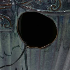 Sunnydaze Decor Sunnydaze 27"H Electric Ceramic Dark Turquoise Tour De Vase Outdoor Water Fountain With LED Lights -Sunnydaze Decor GUEST c355adc4 edc8 4547 b6d6 637844137633