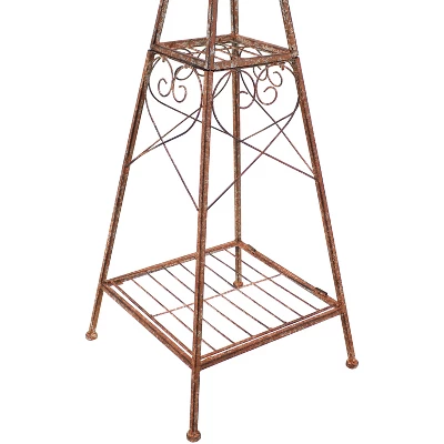 Sunnydaze Decor Sunnydaze Rustic Windmill Metal Outdoor Garden Statue With Tiers - 51" H - Brown/Copper 4 Sunnydaze Decor Sunnydaze Rustic Windmill Metal Outdoor Garden Statue With Tiers - 51" H - Brown/Copper - Image 4