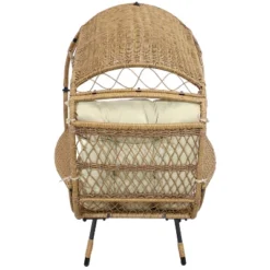 Sunnydaze Decor Sunnydaze Shaded Comfort Wicker Outdoor Egg Chair With Legs - 56.5" H -Sunnydaze Decor GUEST c4c591a6 5c26 4257 8e99 b803709b8b3c