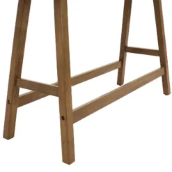 Sunnydaze Decor Sunnydaze Indoor Wooden Counter-Height Dining Bench - Weathered Oak Finish With Blue Cushion -Sunnydaze Decor GUEST c532ecb5 4a2e 4a0c 8dbc 22ccd16fe29f