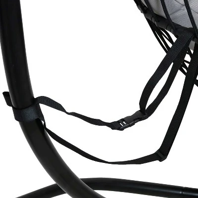 Sunnydaze Decor Sunnydaze Outdoor Resin Wicker Patio Delaney Hanging Basket Egg Chair With Cushions, Headrest, And Steel Stand Set - Gray - 3pc 2 Sunnydaze Decor Sunnydaze Outdoor Resin Wicker Patio Delaney Hanging Basket Egg Chair With Cushions, Headrest, And Steel Stand Set - Gray - 3pc - Image 2