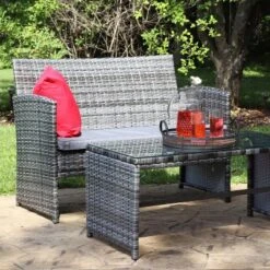Sunnydaze Decor Sunnydaze Outdoor Ardfield Patio Conversation Furniture Set With Loveseat, Chairs, And Table - 4pc -Sunnydaze Decor GUEST c6fb9b18 8efc 42e4 ab5b d4eb3c9ce6d0