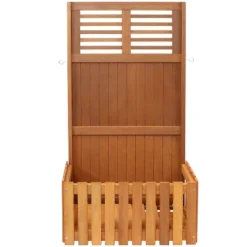 Sunnydaze Decor Sunnydaze Outdoor Garden Meranti Wood With Teak Oil Finish Planter Box With Privacy Screen And 2 Hooks For Hanging Basket Planters - 44" H - Brown 13 Sunnydaze Decor Sunnydaze Outdoor Garden Meranti Wood With Teak Oil Finish Planter Box With Privacy Screen And 2 Hooks For Hanging Basket Planters - 44" H - Brown -Sunnydaze Decor GUEST c829e8dd a2d8 4a98 b0f7 3ebe877f3961