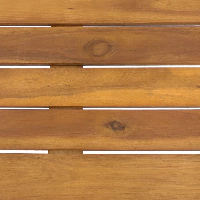 Sunnydaze Decor Sunnydaze Outdoor Acacia Wood And Faux Wicker Resin Patio Dining Table - 31.5" - Brown And Black 3 Sunnydaze Decor Sunnydaze Outdoor Acacia Wood And Faux Wicker Resin Patio Dining Table - 31.5" - Brown And Black - Image 3