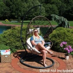 Sunnydaze Decor Sunnydaze Outdoor Resin Wicker Patio Danielle Hanging Basket Egg Chair Swing With Cushion And Headrest - 2pc -Sunnydaze Decor GUEST c99d59a7 8327 43db b59d 6ad6120162f1