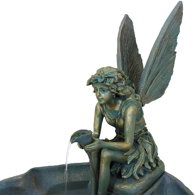 Sunnydaze Decor Sunnydaze 30"H Electric Fiberglass Fairy Shell Outdoor Water Fountain 2 Sunnydaze Decor Sunnydaze 30"H Electric Fiberglass Fairy Shell Outdoor Water Fountain - Image 2