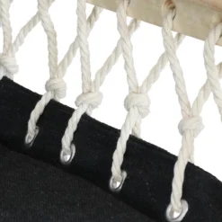 Sunnydaze Decor Sunnydaze Outdoor Hanging Polycotton Hammock Chair With Armrests And Hardwood Spreader Bar - 300 Lb Weight Capacity - Storm -Sunnydaze Decor GUEST ca3f1006 ef11 4c9d 8e7f d46de9bf7e1c