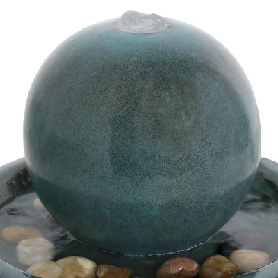 Sunnydaze Decor Sunnydaze Indoor Home Decorative Smooth Glazed Ceramic Orb Tabletop Water Fountain Feature - 7" - Green 2 Sunnydaze Decor Sunnydaze Indoor Home Decorative Smooth Glazed Ceramic Orb Tabletop Water Fountain Feature - 7" - Green - Image 2