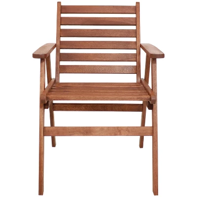 Sunnydaze Decor Sunnydaze Outdoor Meranti Wood With Teak Oil Finish Modern Rustic Patio Dining Arm Chair - Brown - 2pk 6 Sunnydaze Decor Sunnydaze Outdoor Meranti Wood With Teak Oil Finish Modern Rustic Patio Dining Arm Chair - Brown - 2pk - Image 6