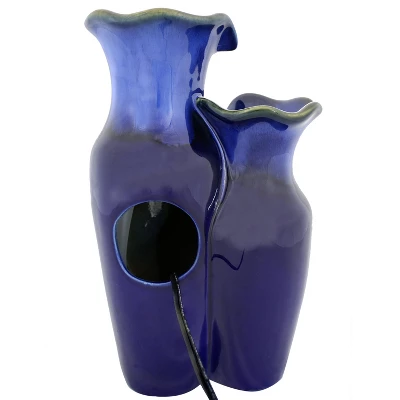Sunnydaze Decor Sunnydaze Indoor Decorative Smooth Ceramic Glazed Pitchers Desktop Tabletop Water Fountain - 11" - Blue 6 Sunnydaze Decor Sunnydaze Indoor Decorative Smooth Ceramic Glazed Pitchers Desktop Tabletop Water Fountain - 11" - Blue - Image 6