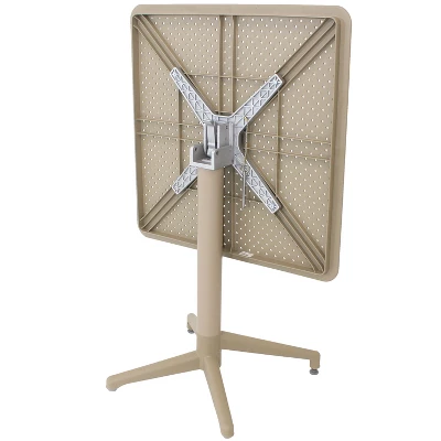 Sunnydaze Decor Sunnydaze 28" Square Plastic All-Weather Commercial-Grade Indoor/Outdoor Patio Dining Table With Foldable Design, Tan 7 Sunnydaze Decor Sunnydaze 28" Square Plastic All-Weather Commercial-Grade Indoor/Outdoor Patio Dining Table With Foldable Design, Tan - Image 7