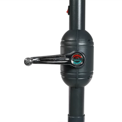 Sunnydaze Decor Sunnydaze Outdoor Aluminum Patio Umbrella With Solar LED Lights, Tilt, And Crank - 9' 7 Sunnydaze Decor Sunnydaze Outdoor Aluminum Patio Umbrella With Solar LED Lights, Tilt, And Crank - 9' - Image 7