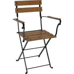 Sunnydaze Decor Sunnydaze Indoor/Outdoor Patio Or Dining Basic Chestnut Wooden Folding Bistro Arm Chair - Brown 11 Sunnydaze Decor Sunnydaze Indoor/Outdoor Patio Or Dining Basic Chestnut Wooden Folding Bistro Arm Chair - Brown -Sunnydaze Decor GUEST d19b392f 86a9 4d5d 8ad1 f84595ad7e77