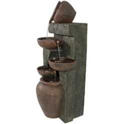 Sunnydaze Decor Sunnydaze 39"H Electric Polyresin And Fiberglass Cascading Earthenware Tiered Outdoor Water Fountain -Sunnydaze Decor GUEST d2ace9cf 0634 4367 9ffc d58f773510d5