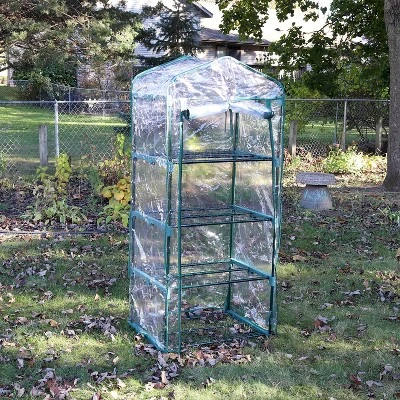Sunnydaze Decor Sunnydaze Outdoor Portable Growing Rack 4-Tier Greenhouse With Roll-Up Door - 4 Shelves - Clear 1 Sunnydaze Decor Sunnydaze Outdoor Portable Growing Rack 4-Tier Greenhouse With Roll-Up Door - 4 Shelves - Clear