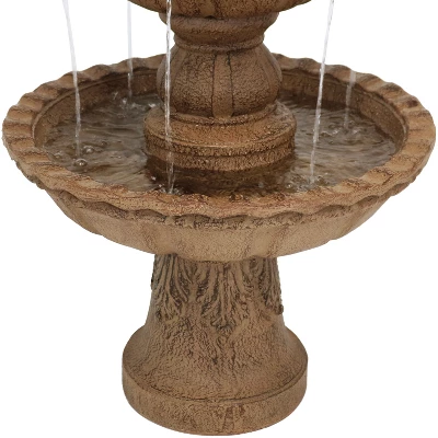 Sunnydaze Decor Sunnydaze 52"H Electric Fiberglass And Resin 4-Tier Pineapple Top Outdoor Water Fountain 4 Sunnydaze Decor Sunnydaze 52"H Electric Fiberglass And Resin 4-Tier Pineapple Top Outdoor Water Fountain - Image 4