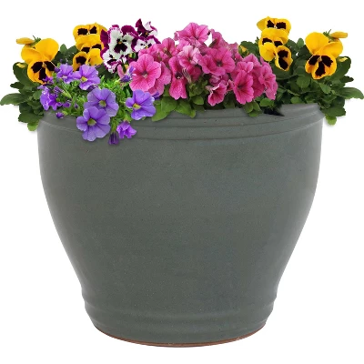 Sunnydaze Decor Sunnydaze Studio Outdoor/Indoor UV- And Frost-Resistant Ceramic Flower Pot Planter With Drainage Holes 5 Sunnydaze Decor Sunnydaze Studio Outdoor/Indoor UV- And Frost-Resistant Ceramic Flower Pot Planter With Drainage Holes - Image 5