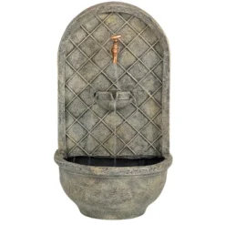 Sunnydaze Decor Sunnydaze 26"H Solar-Powered With Battery Pack Polystone Messina Outdoor Wall-Mount Water Fountain 21 Sunnydaze Decor Sunnydaze 26"H Solar-Powered With Battery Pack Polystone Messina Outdoor Wall-Mount Water Fountain -Sunnydaze Decor GUEST d58b023b fbe9 4124 a001 f7e4560f53ee 1