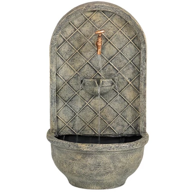 Sunnydaze Decor Sunnydaze 26"H Solar Polystone Messina Outdoor Wall-Mount Water Fountain 9 Sunnydaze Decor Sunnydaze 26"H Solar Polystone Messina Outdoor Wall-Mount Water Fountain - Image 9