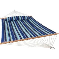 Sunnydaze Decor Sunnydaze Two-Person Quilted Fabric Hammock With Spreader Bars - 450 Lb Weight Capacity -Sunnydaze Decor GUEST d59bb4df 87f1 44e9 9a71 fba04f5d98fa