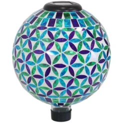 Sunnydaze Decor Sunnydaze Blue Cool Blooms Glass Mosaic Indoor/Outdoor Gazing Globe With Solar Light - 10" Diameter - Blue And Green 14 Sunnydaze Decor Sunnydaze Blue Cool Blooms Glass Mosaic Indoor/Outdoor Gazing Globe With Solar Light - 10" Diameter - Blue And Green -Sunnydaze Decor GUEST d89c55f6 22e1 4063 a3ef 006a94bb6d70