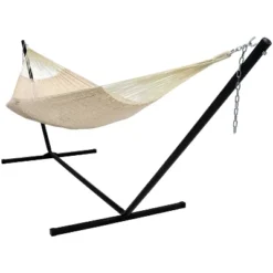 Sunnydaze Decor Sunnydaze Mayan Family Hammock Hand-Woven XXL Thick Cord With Stand - 400 Lb Weight Capacity/15' Stand 15 Sunnydaze Decor Sunnydaze Mayan Family Hammock Hand-Woven XXL Thick Cord With Stand - 400 Lb Weight Capacity/15' Stand -Sunnydaze Decor GUEST d9085c03 8211 4d8b a304 ebee4b482be6
