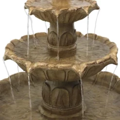 Sunnydaze Decor Sunnydaze 46"H Electric Polystone 3-Tier Classic Tulip Outdoor Water Fountain -Sunnydaze Decor GUEST d94de4f3 1540 4f8a a201 bf8801ac8f97