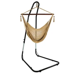 Sunnydaze Decor Sunnydaze Caribbean Style Extra Large Hanging Rope Hammock Chair Swing With Stand - 300 Lb Weight Capacity 31 Sunnydaze Decor Sunnydaze Caribbean Style Extra Large Hanging Rope Hammock Chair Swing With Stand - 300 Lb Weight Capacity -Sunnydaze Decor GUEST da99efd4 3428 4898 9218 98cb18c7da36