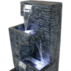 Sunnydaze Decor Sunnydaze 32"H Electric Polyresin Cascading Tower Tiered Outdoor Water Fountain With LED Lights -Sunnydaze Decor GUEST dadec7f6 94bb 4f83 9269 99dbc24d488d