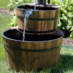 Sunnydaze Decor Sunnydaze 34"H Electric Fir Wood 2-Tier Farmhouse Barrel With Metal Decorative Hand Pump Outdoor Water Fountain 13 Sunnydaze Decor Sunnydaze 34"H Electric Fir Wood 2-Tier Farmhouse Barrel With Metal Decorative Hand Pump Outdoor Water Fountain -Sunnydaze Decor GUEST dae8606f 66be 4213 a5e4 1acda91b74d9